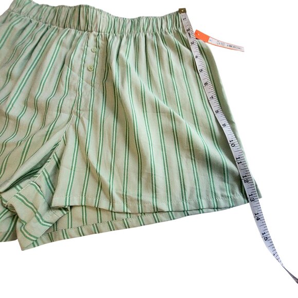 Colsie Womens Green Striped Sleep Shorts Elastic waistband for flexible fit S - Picture 6 of 9